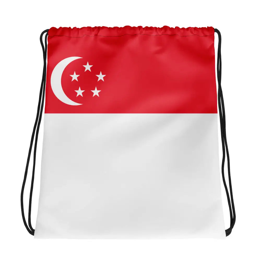 Sac à cordon drapeau singapour coton polyester léger