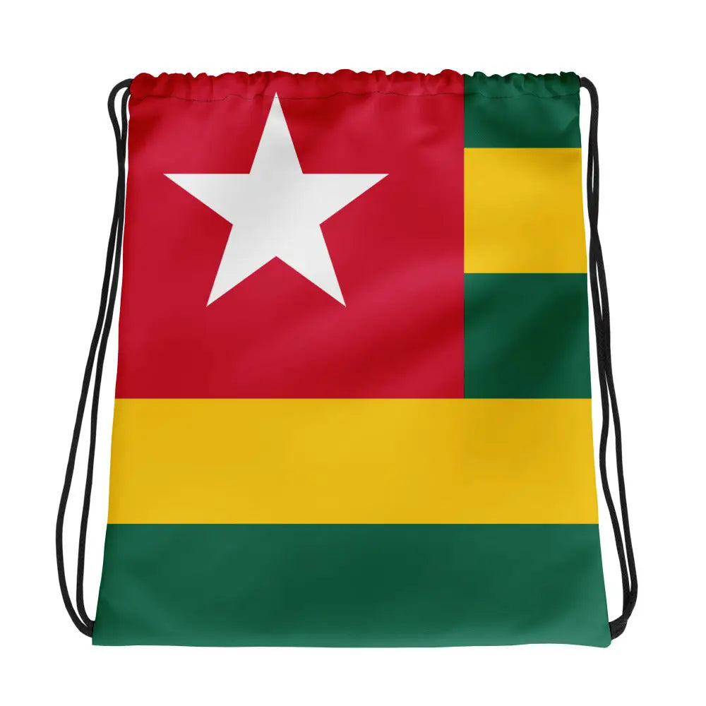 Sac à cordon drapeau togo coton polyester léger polyvalent