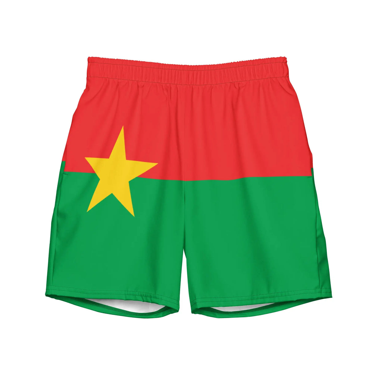 Short de bain drapeau burkina faso tissu léger séchage rapide