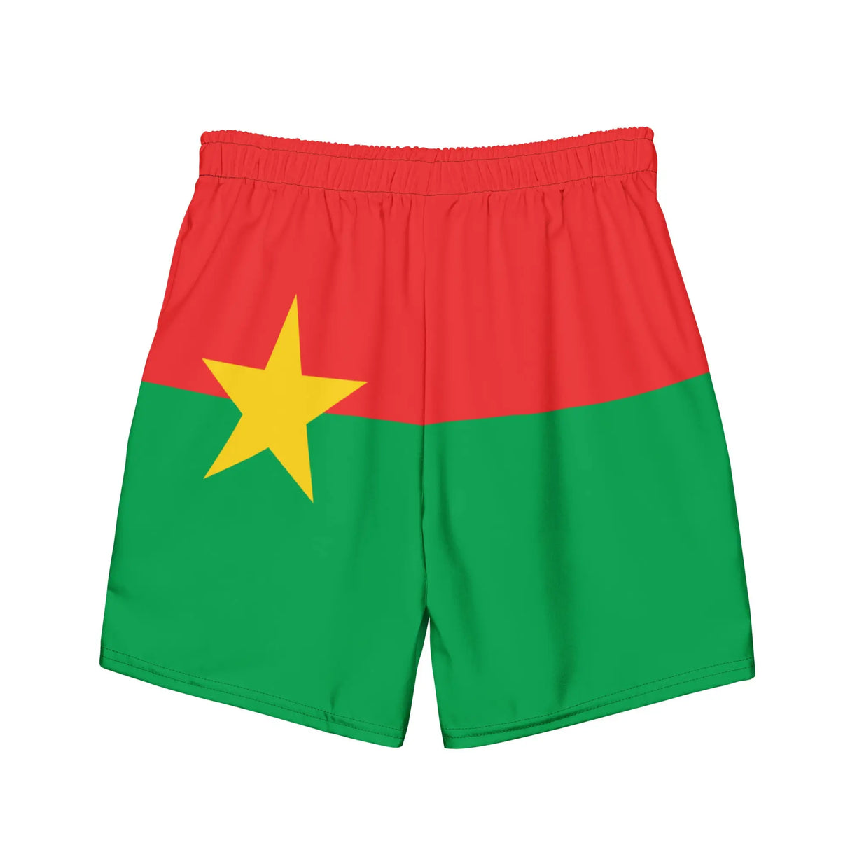 Short de bain drapeau burkina faso tissu léger séchage rapide
