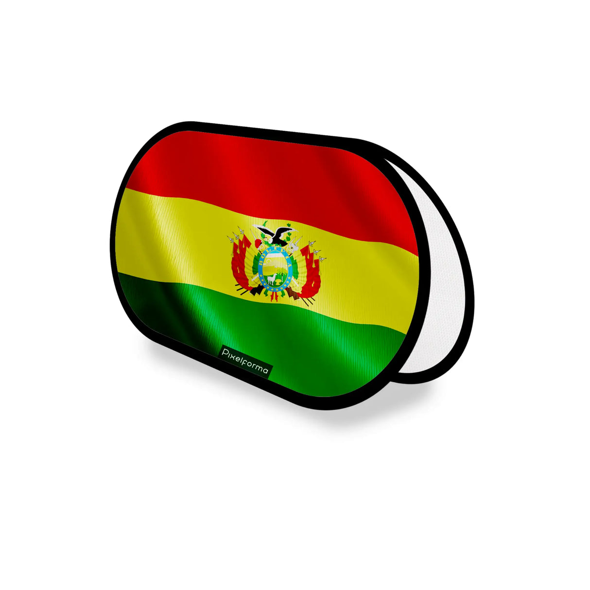 Support publicitaire ovale bolivie léger facile à installer