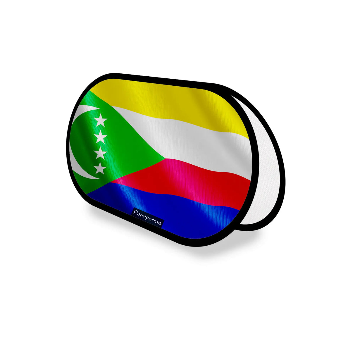 Support publicitaire ovale comores léger facile à installer
