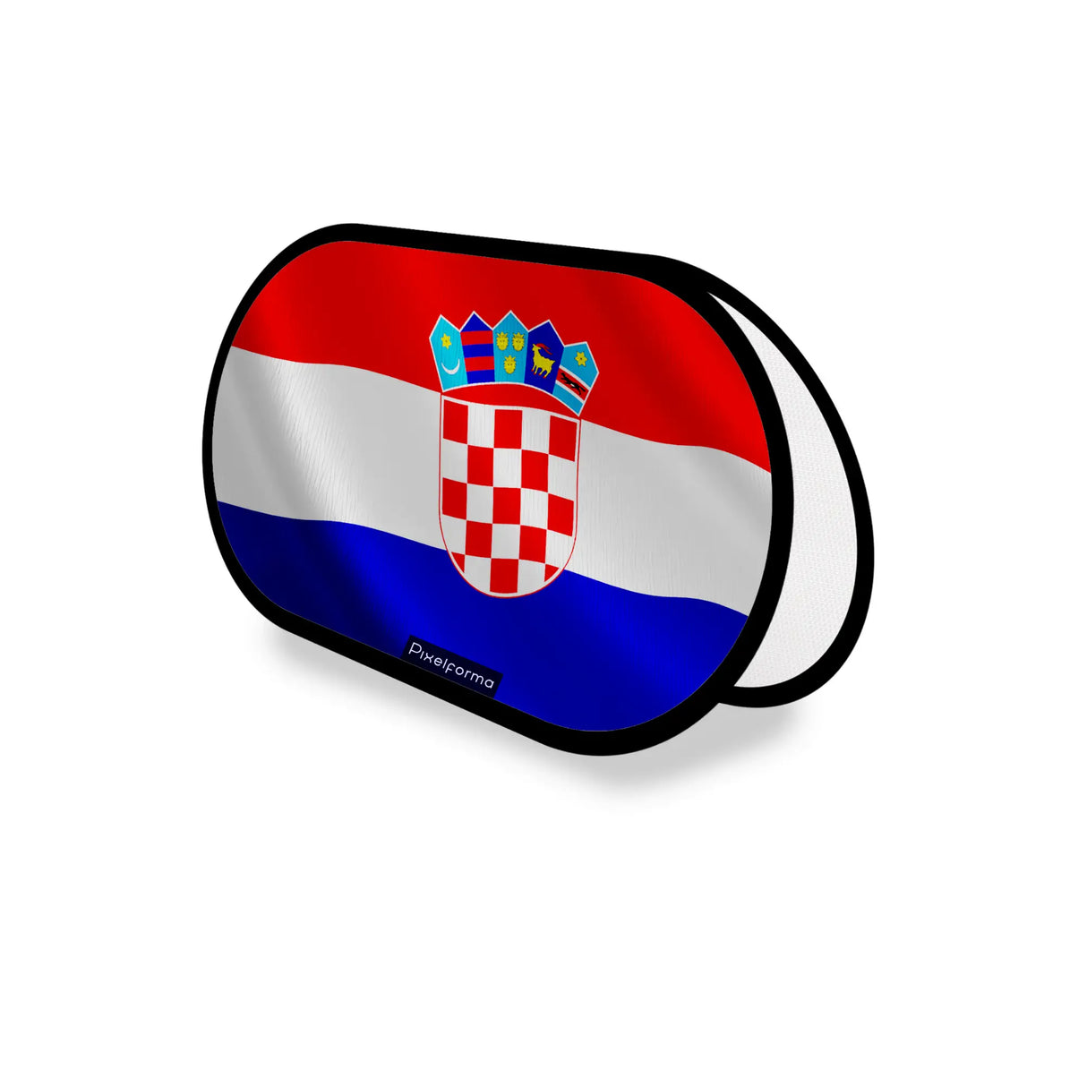 Support publicitaire ovale croatie léger facile à installer