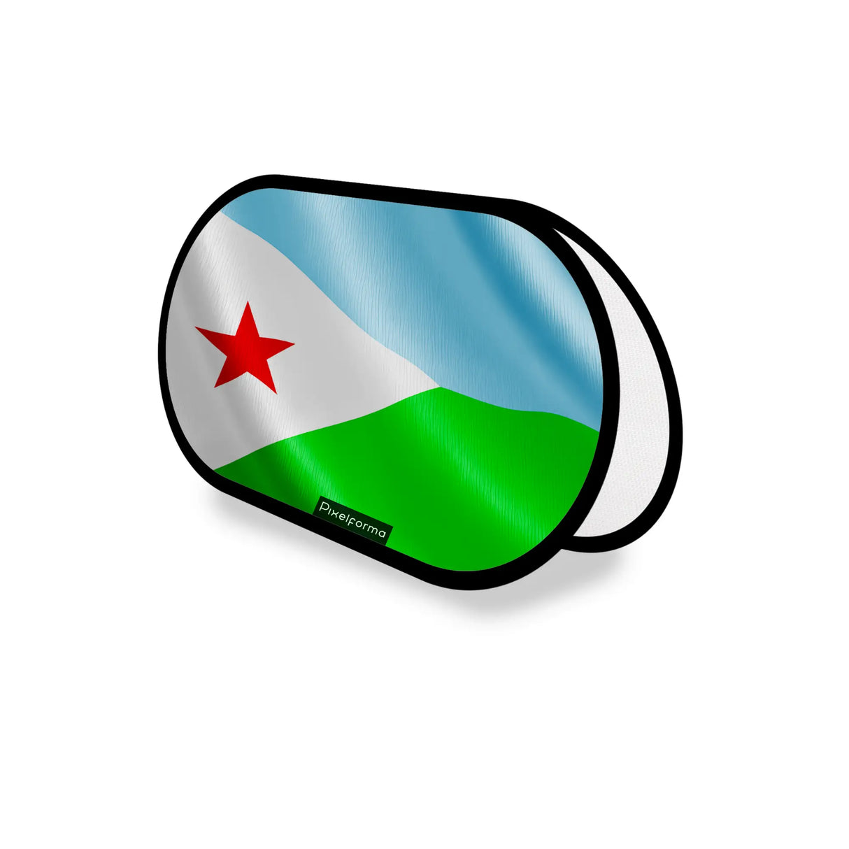 Support publicitaire ovale djibouti léger facile à installer