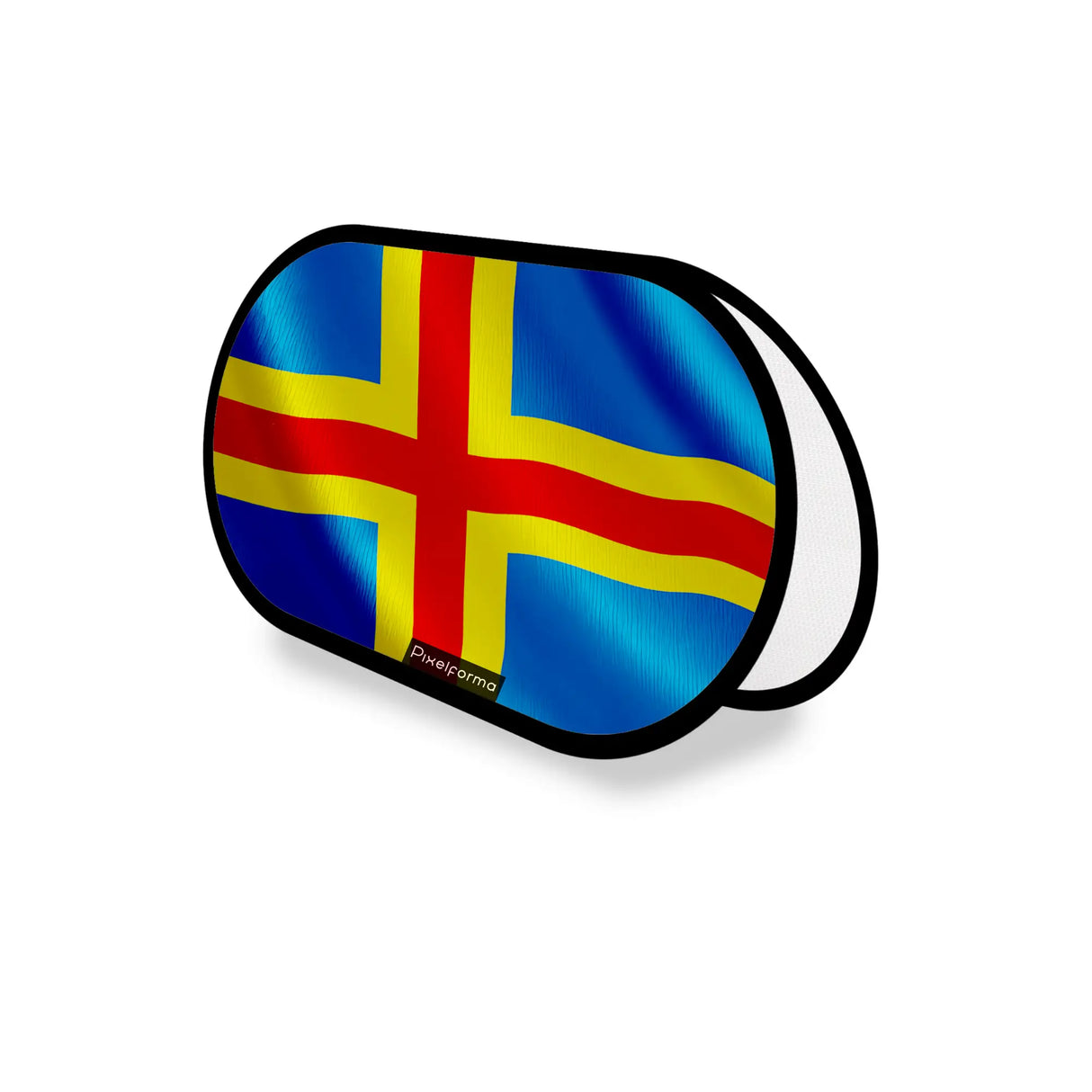 Support publicitaire ovale drapeau åland léger facile à poser