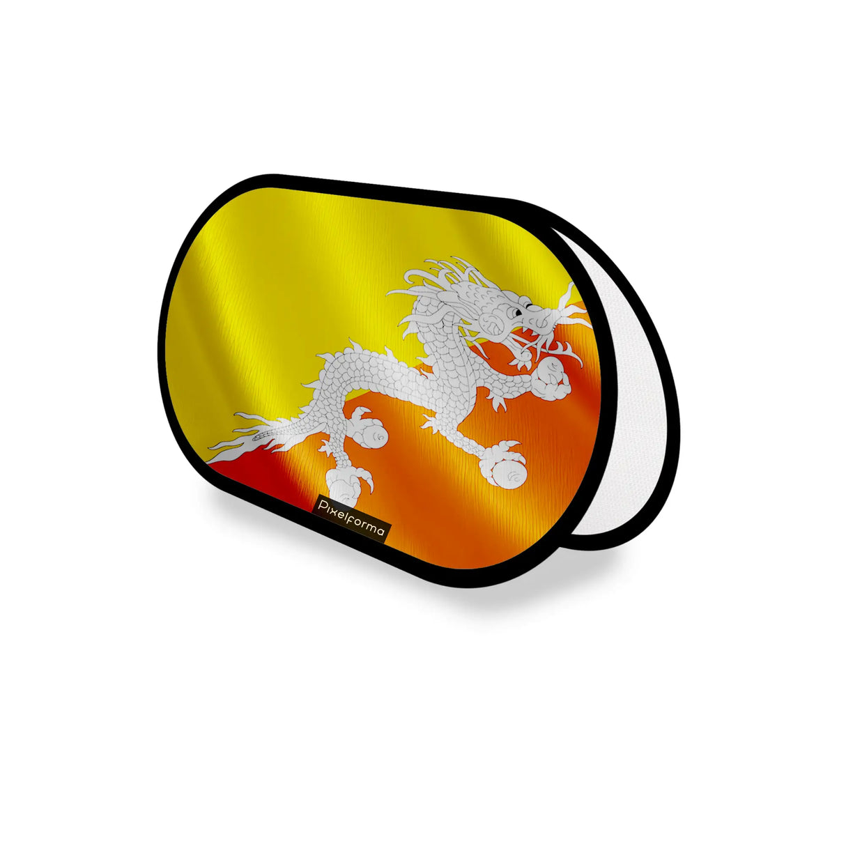 Support publicitaire ovale drapeau bhoutan léger facile installer