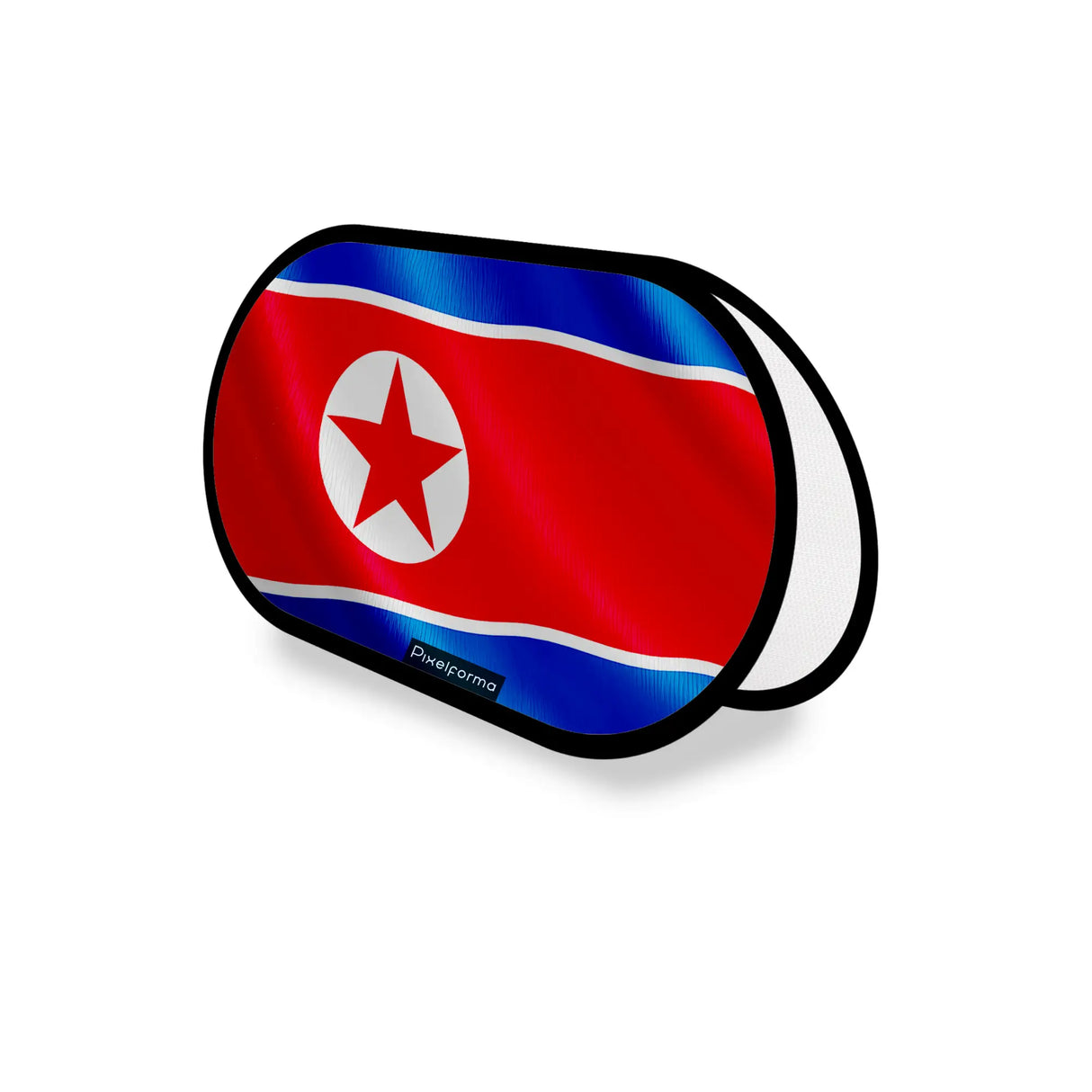 Support publicitaire ovale drapeau corée du nord léger