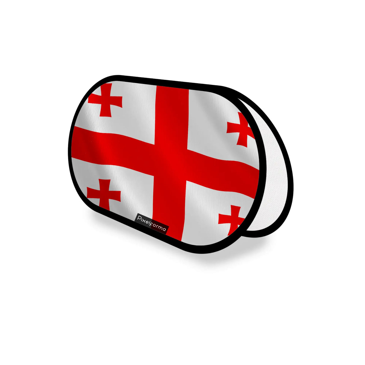Support publicitaire ovale drapeau géorgie léger facile à poser