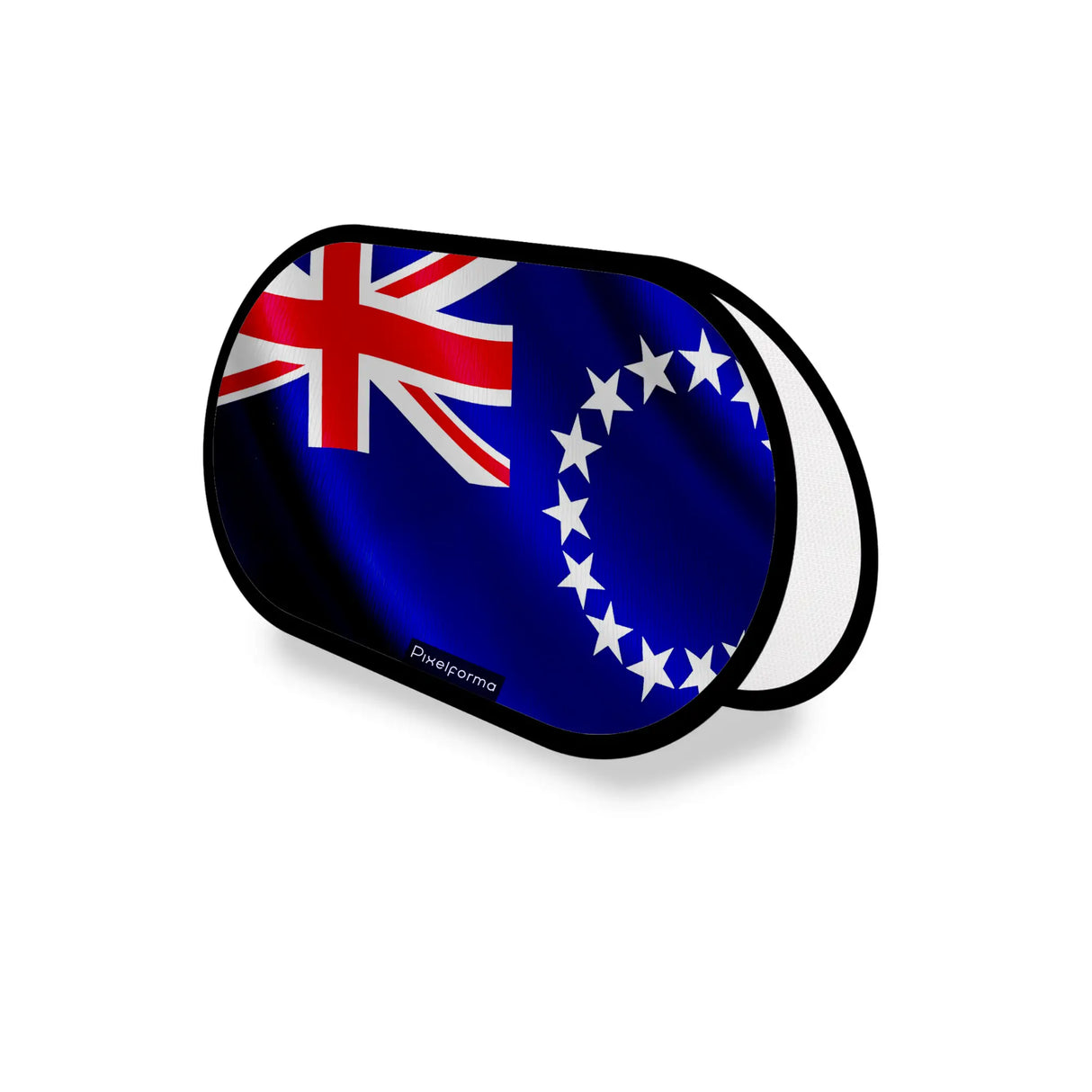 Support publicitaire ovale drapeau îles cook léger facile