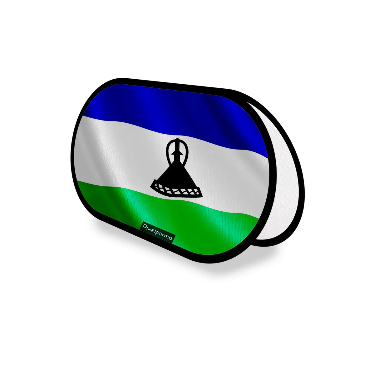 Support publicitaire ovale drapeau lesotho léger facile à poser