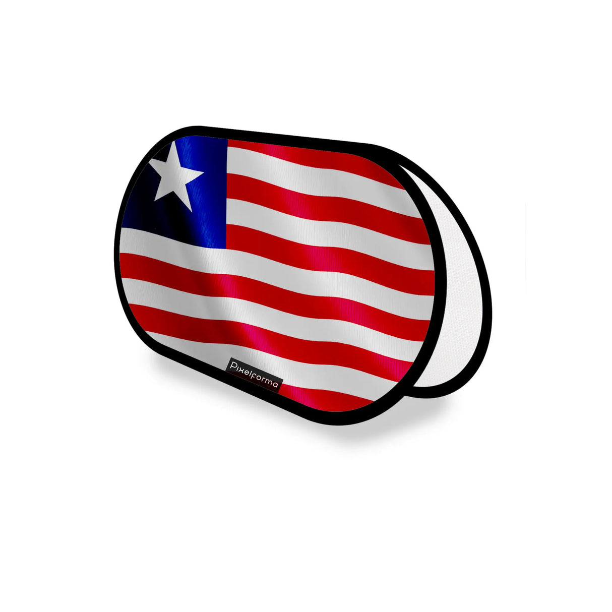 Support publicitaire ovale drapeau liberia léger installation facile