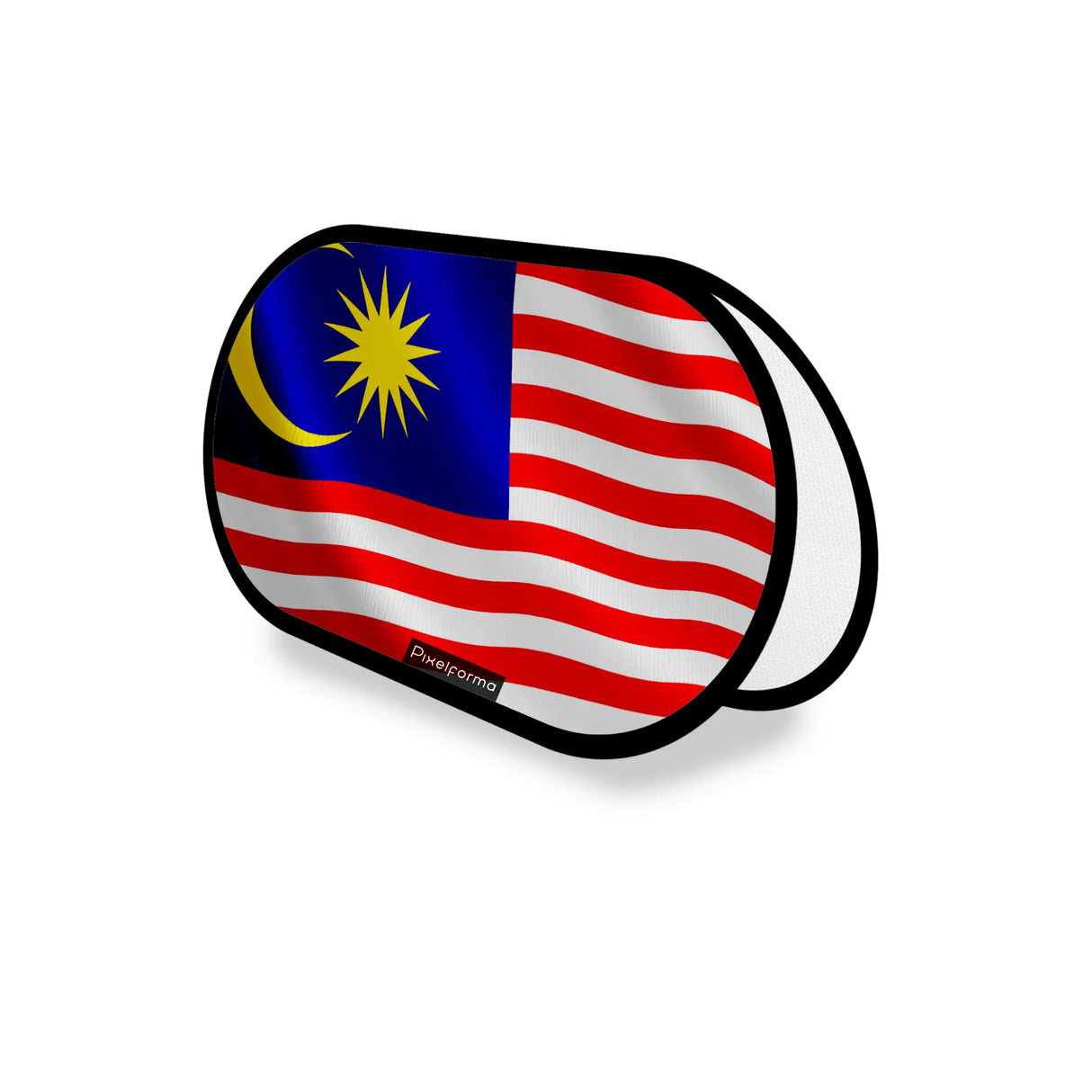 Support publicitaire ovale drapeau malaisie léger facile à poser