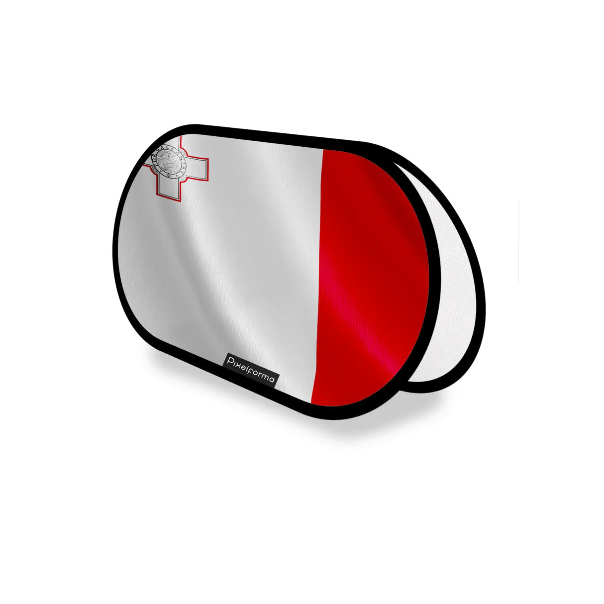 Support publicitaire ovale drapeau malte léger à installer