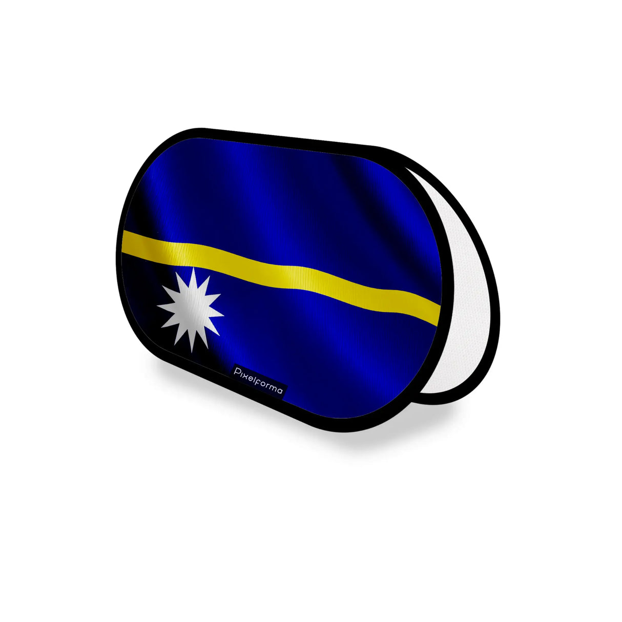 Support publicitaire ovale drapeau nauru léger et durable