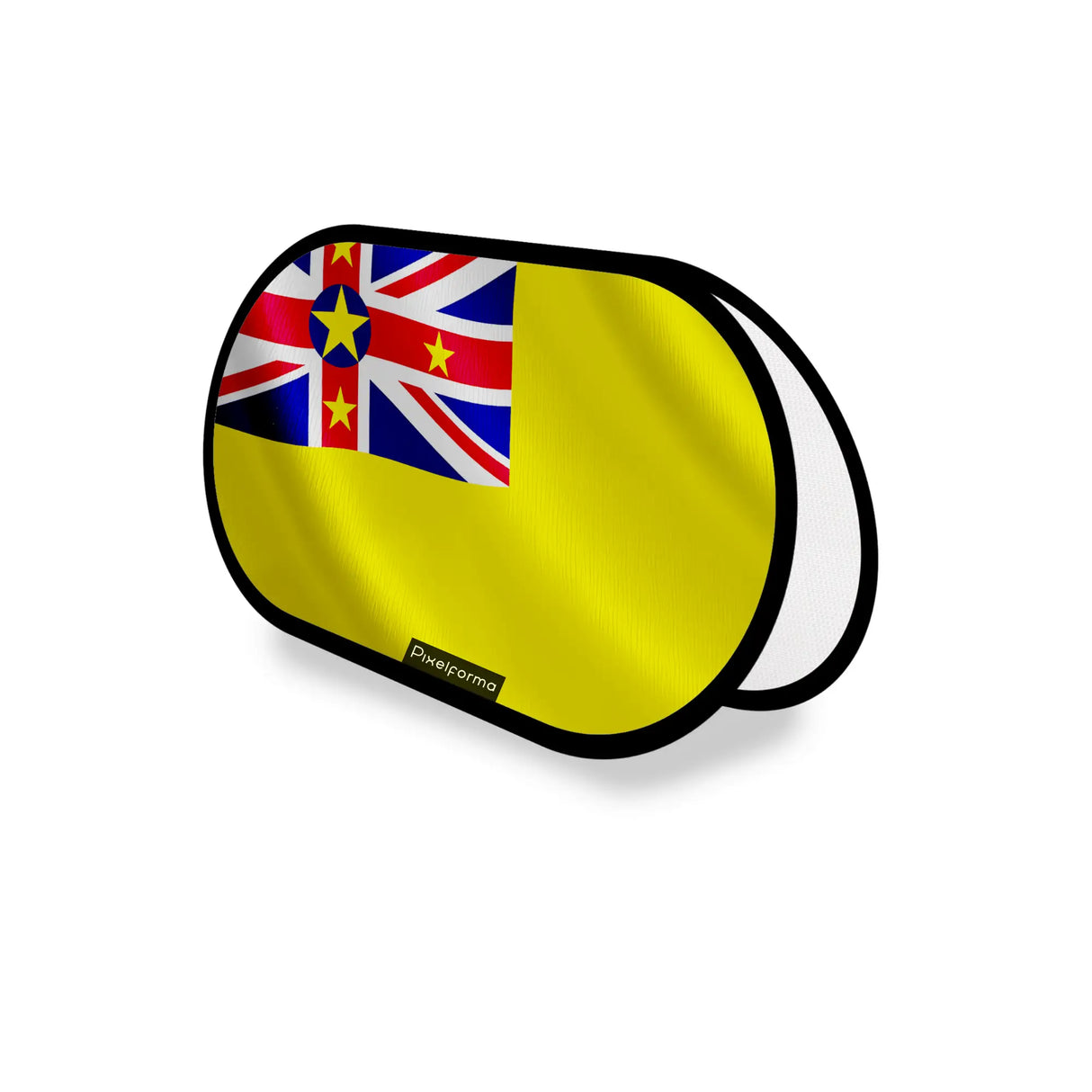 Support publicitaire ovale drapeau niue léger facile à installer