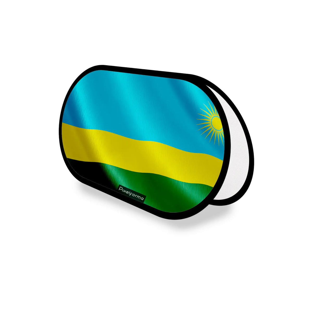 Support publicitaire ovale drapeau rwanda léger installation facile