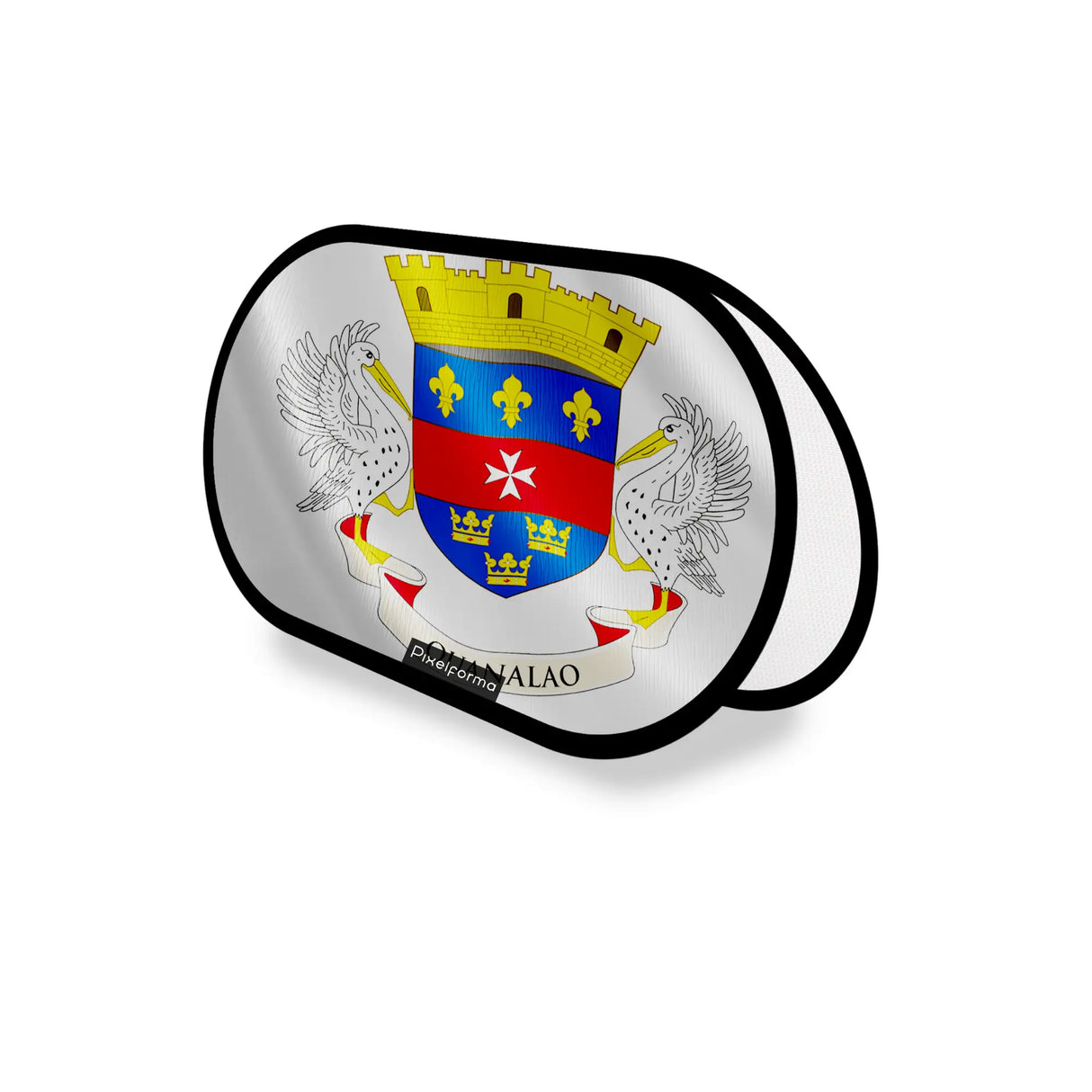 Support publicitaire ovale drapeau saint-barthélemy léger