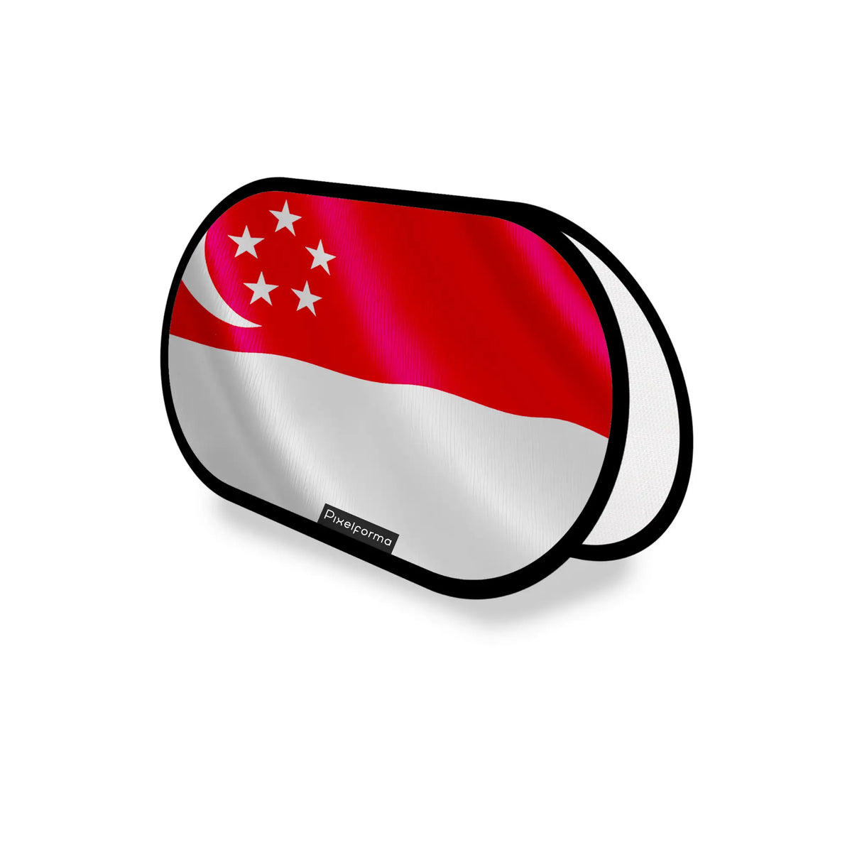 Support publicitaire ovale drapeau singapour léger facile
