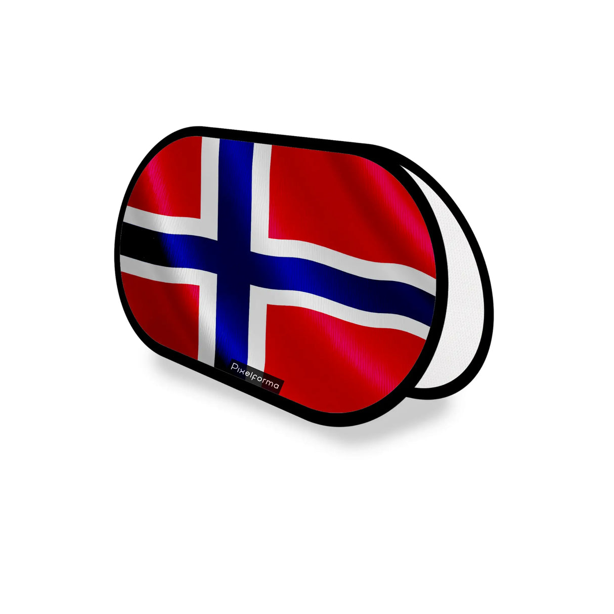 Support publicitaire ovale drapeau svalbard fil d’acier léger