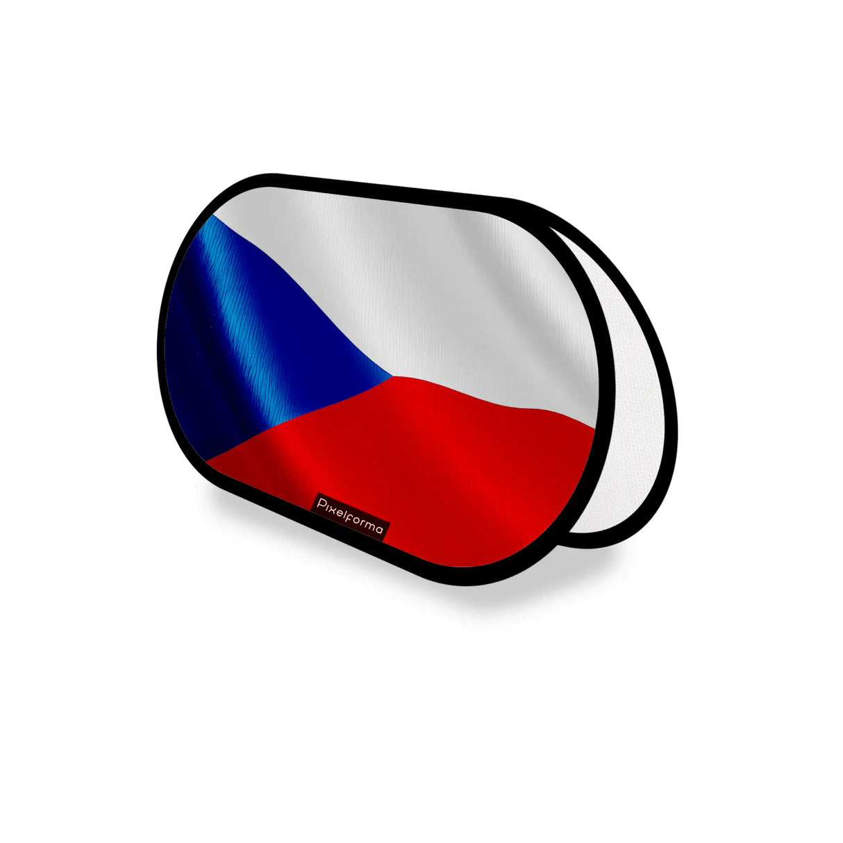 Support publicitaire ovale drapeau tchéquie léger à installer