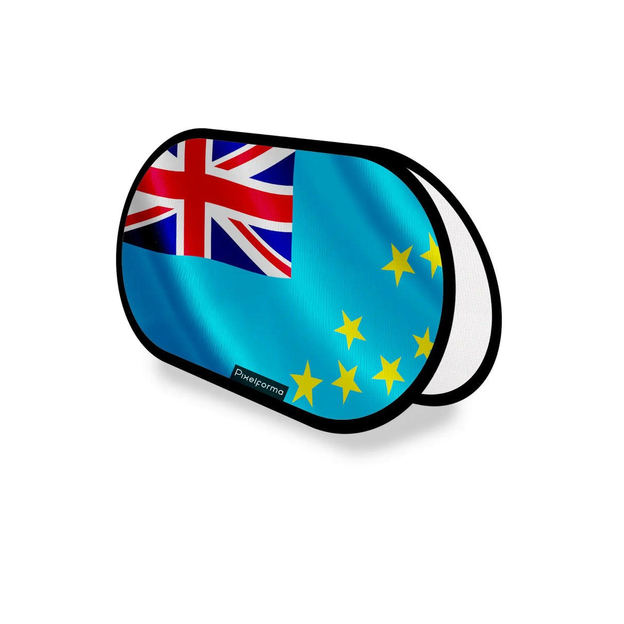 Support publicitaire ovale drapeau tuvalu léger à installer