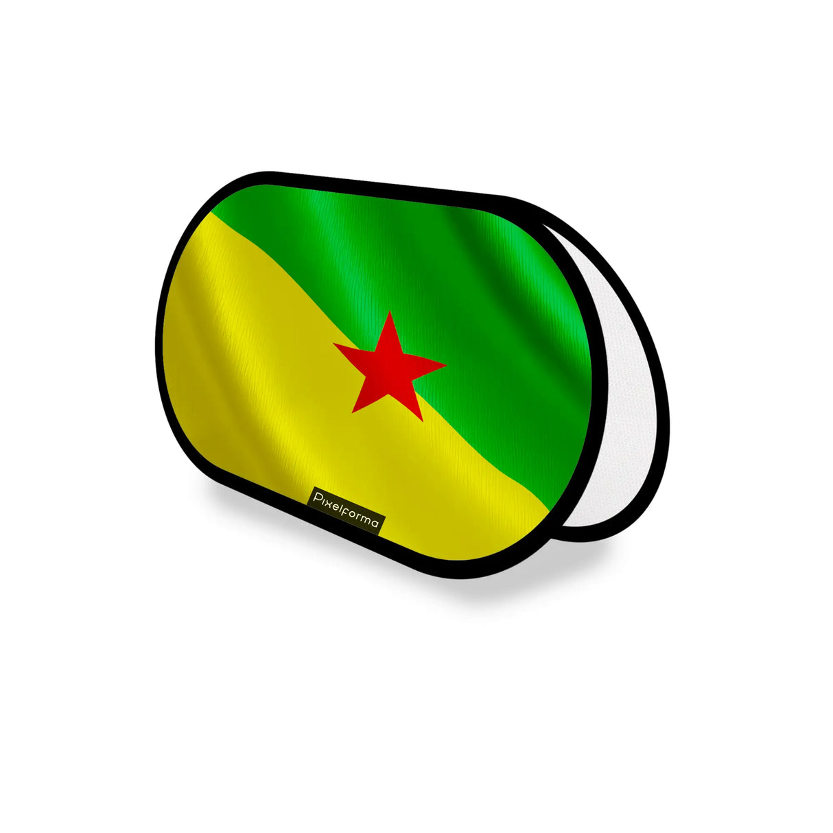 Support publicitaire ovale guyane léger facile à installer