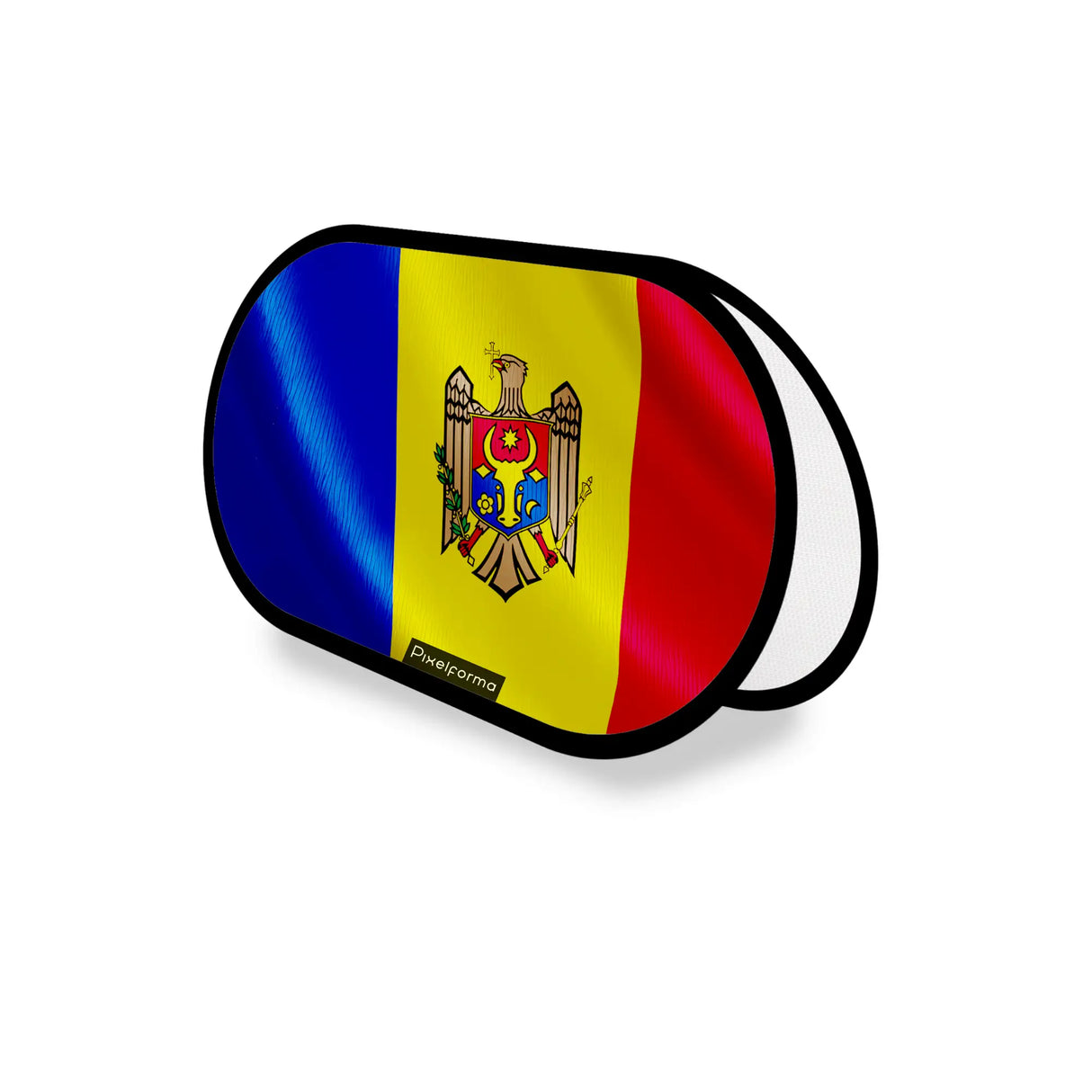 Support publicitaire ovale moldavie léger facile à installer