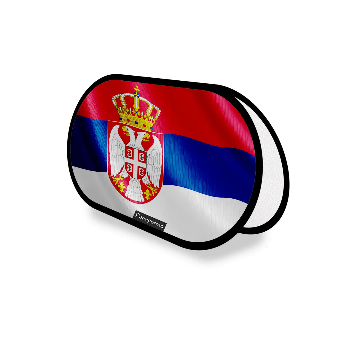 Support publicitaire ovale serbie léger facile à installer