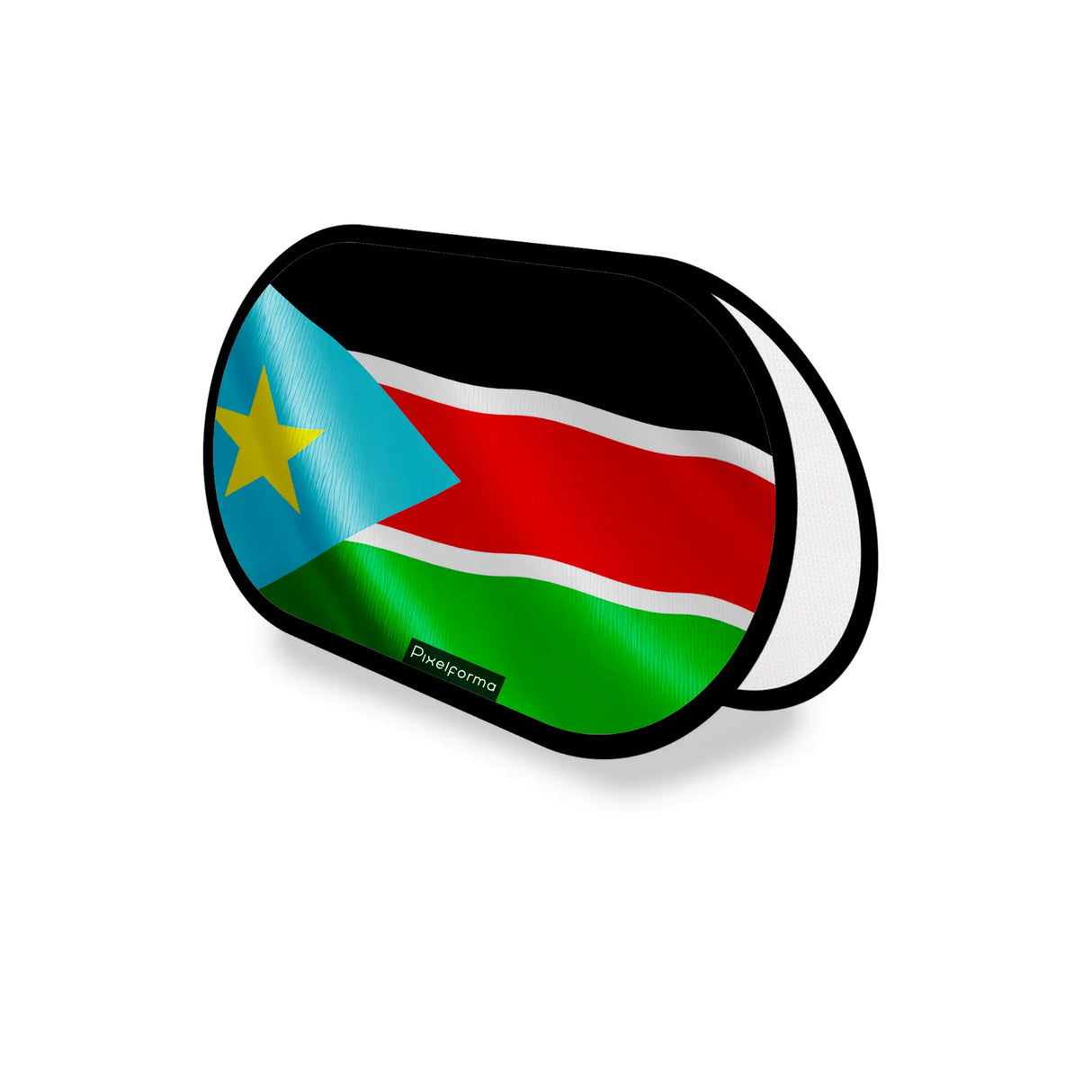 Support publicitaire ovale soudan du sud léger facile à poser