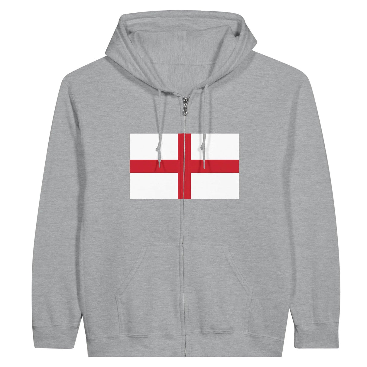 Sweat à capuche angleterre coton mélangé broderie zip
