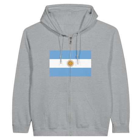 Sweat à capuche argentine coton mélangé fermeture éclair