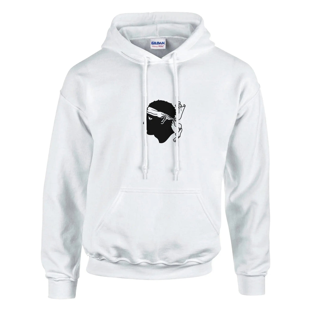 Sweat à capuche corse coton mélangé brodé couleur