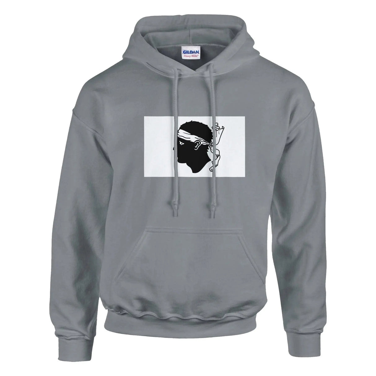 Sweat à capuche corse coton mélangé brodé couleur