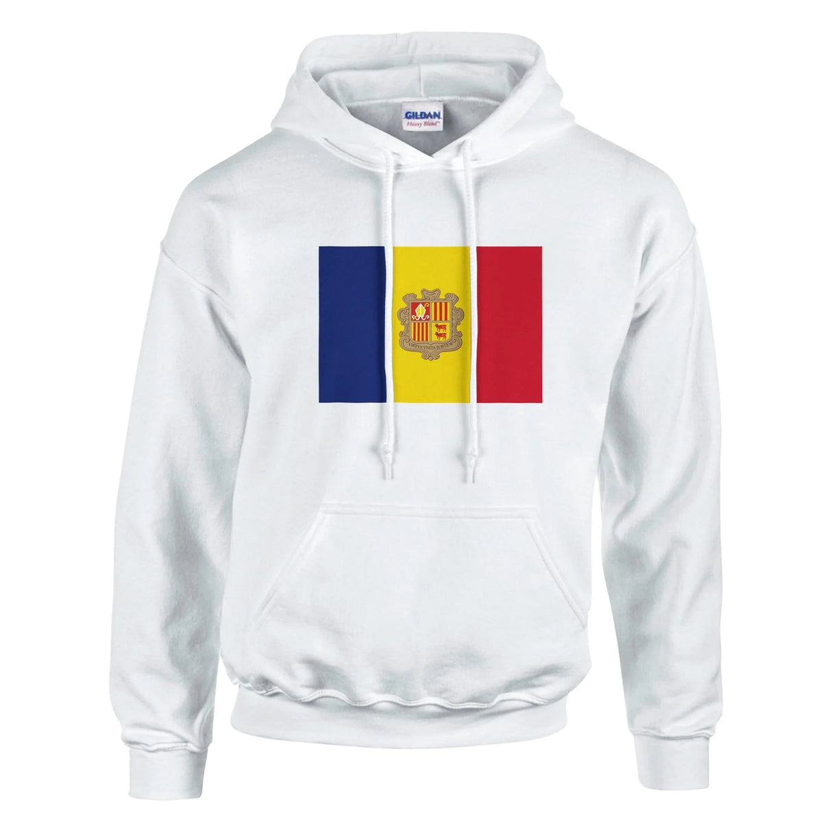 Sweat à capuche drapeau andorre coton mélangé broderie