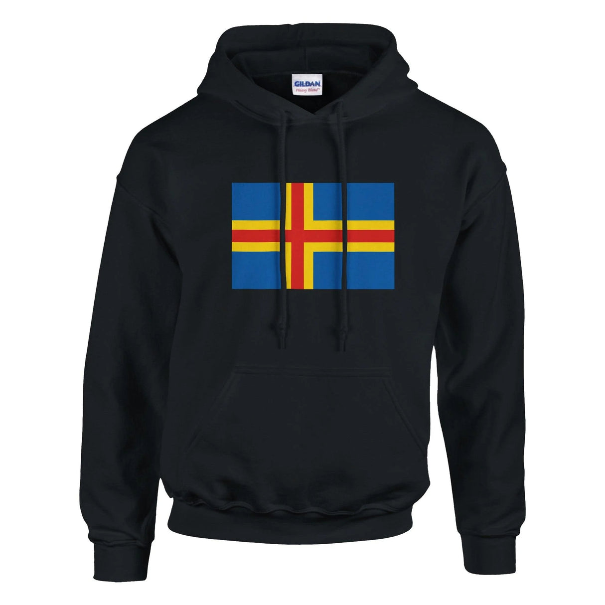 Sweat à capuche drapeau d’åland coton mélangé brodé