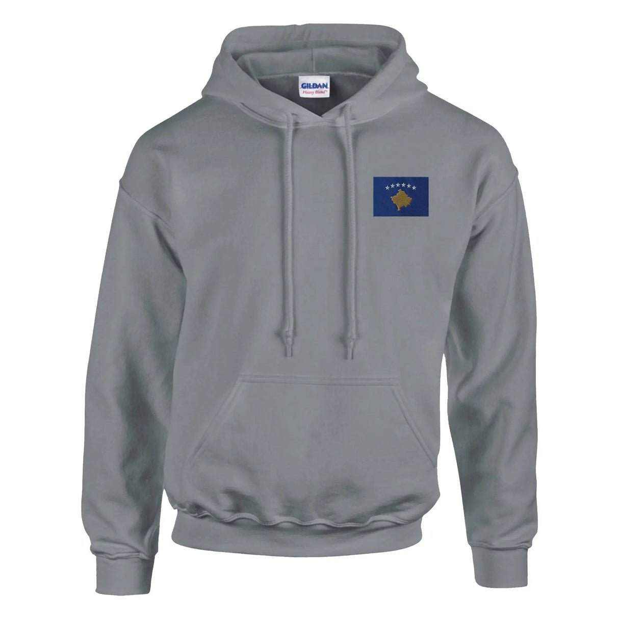 Sweat à capuche drapeau kosovo brodé coton mélangé
