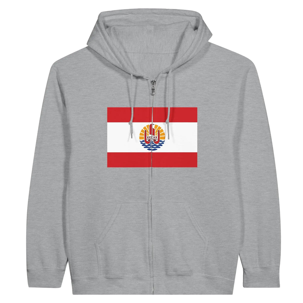 Sweat à capuche drapeau polynésie française coton brodé