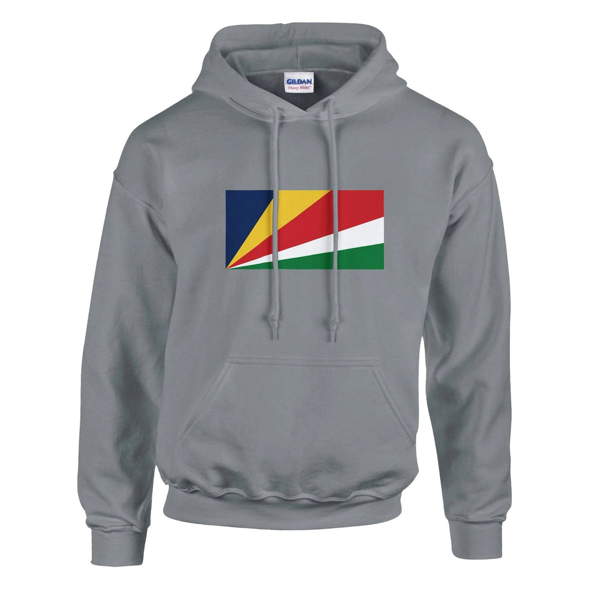 Sweat à capuche drapeau seychelles coton mélangé imprimé