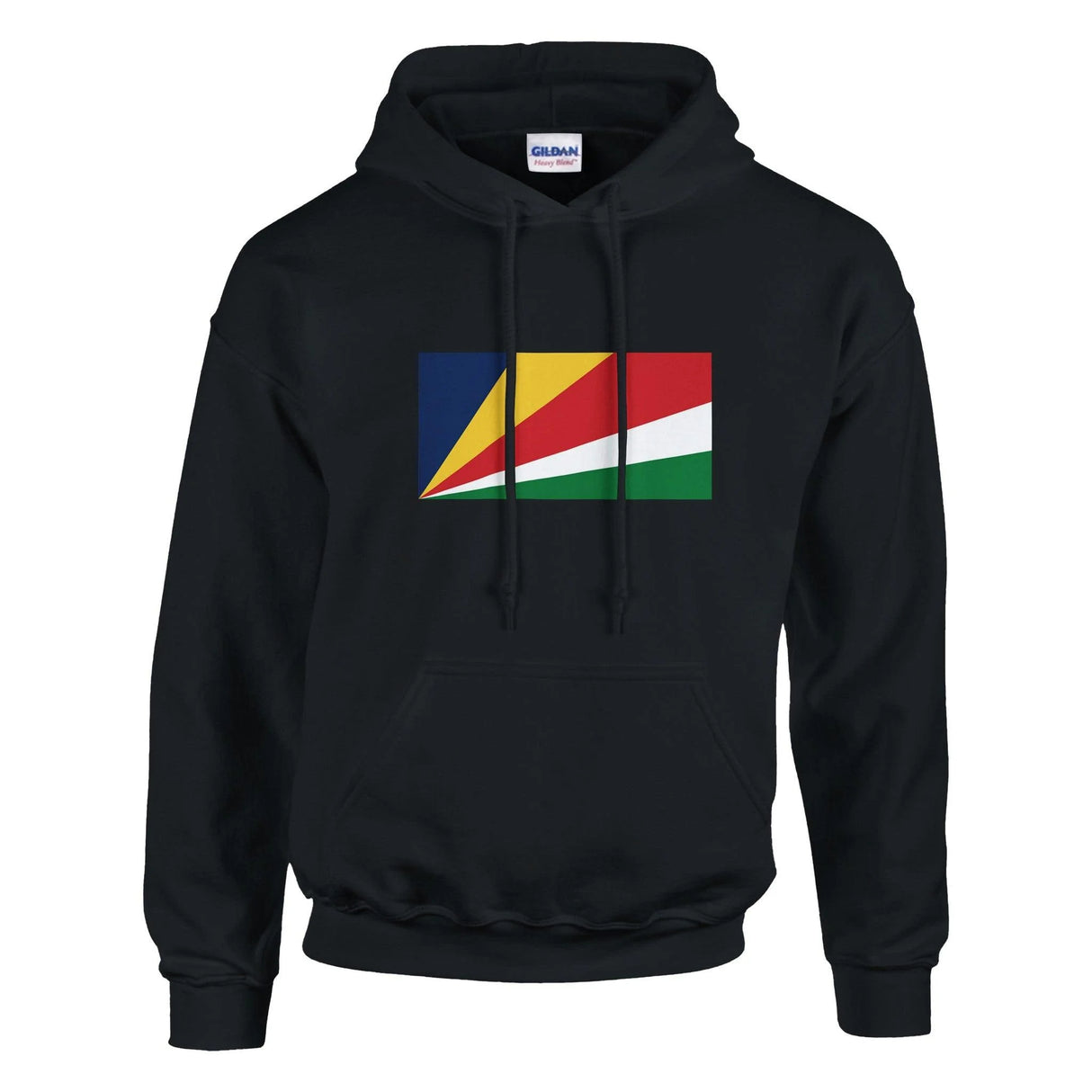 Sweat à capuche drapeau seychelles coton mélangé imprimé