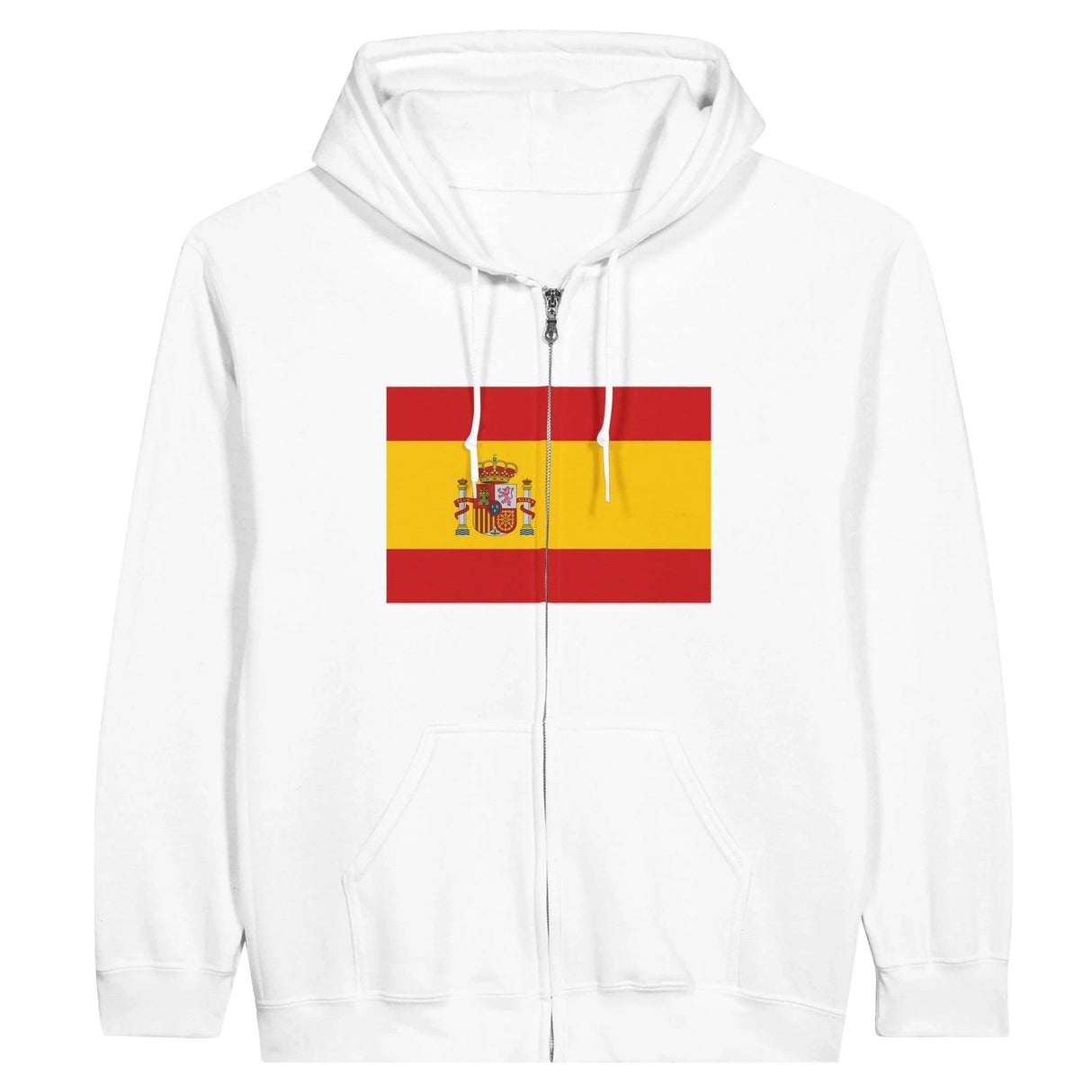 Sweat à capuche à fermeture éclair drapeau espagne coton