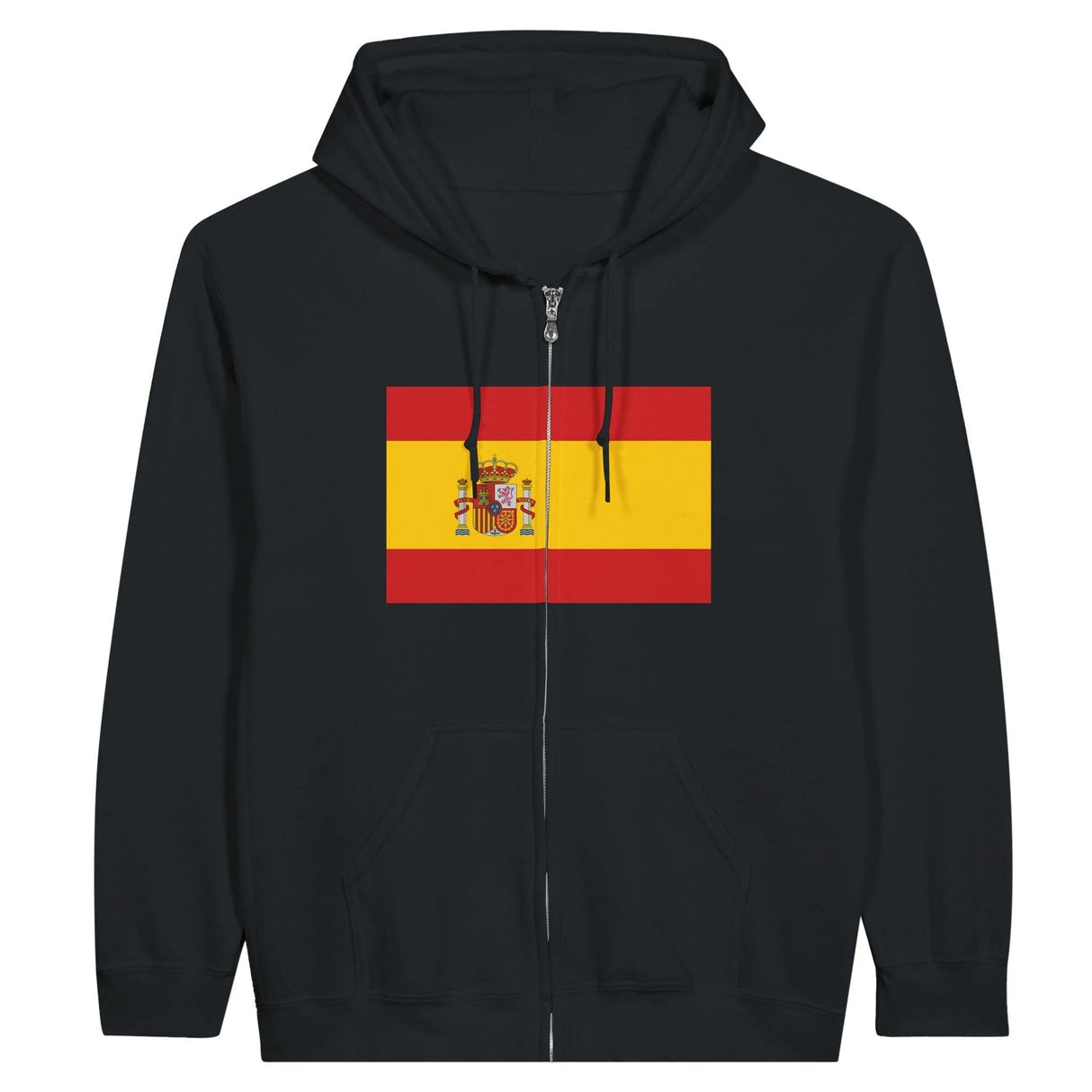 Sweat à capuche à fermeture éclair drapeau espagne coton