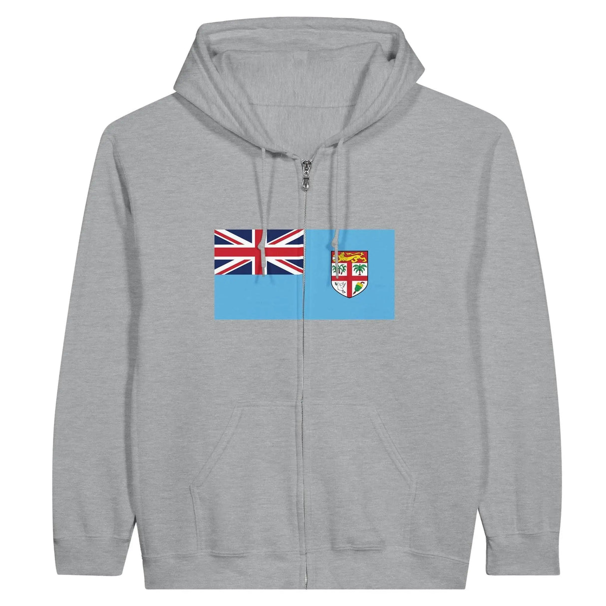 Sweat à capuche fidji coton mélangé broderie fermeture éclair