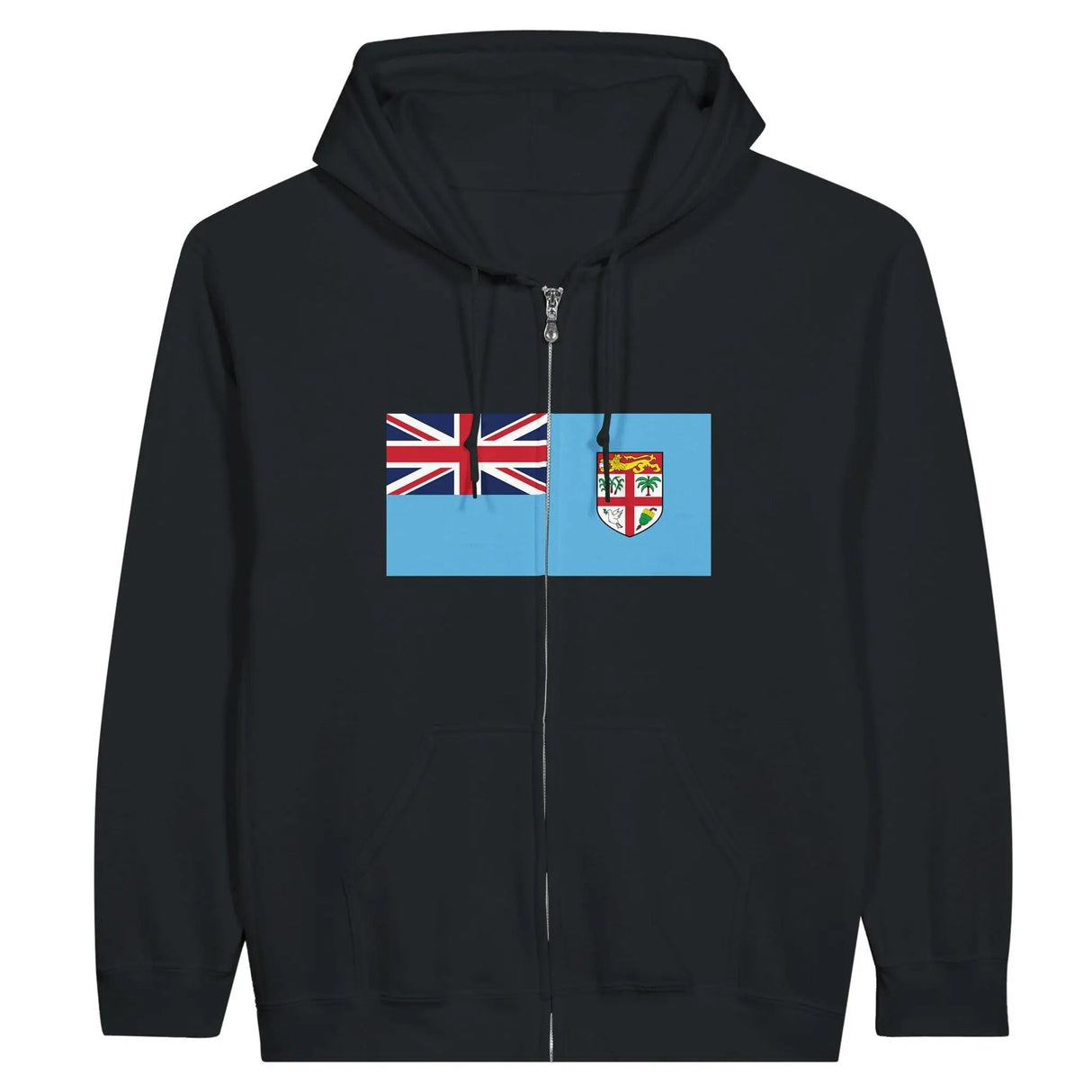 Sweat à capuche fidji coton mélangé broderie fermeture éclair