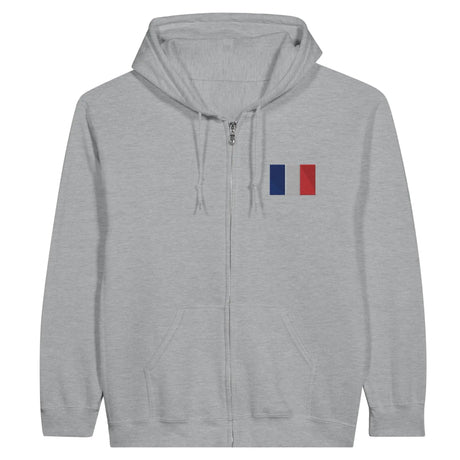 Sweat à capuche france coton mélangé broderie couleur