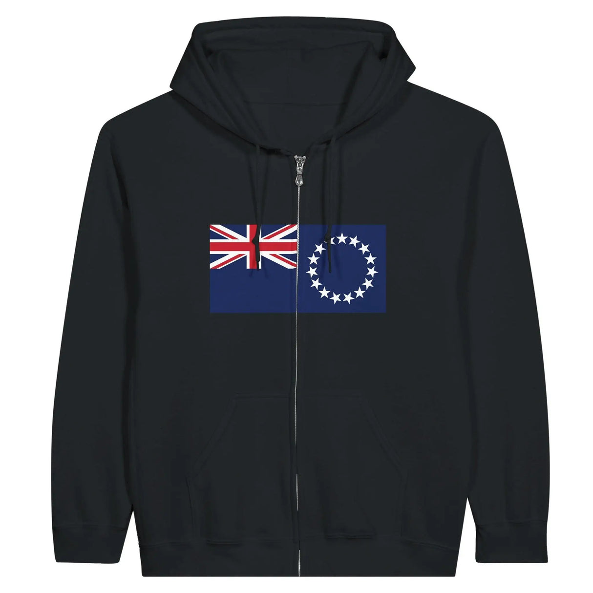 Sweat à capuche îles cook coton mélangé broderie zip