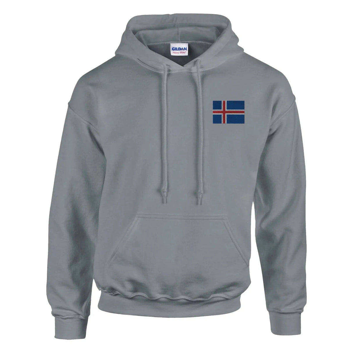 Sweat à capuche islande coton mélangé broderie couleur