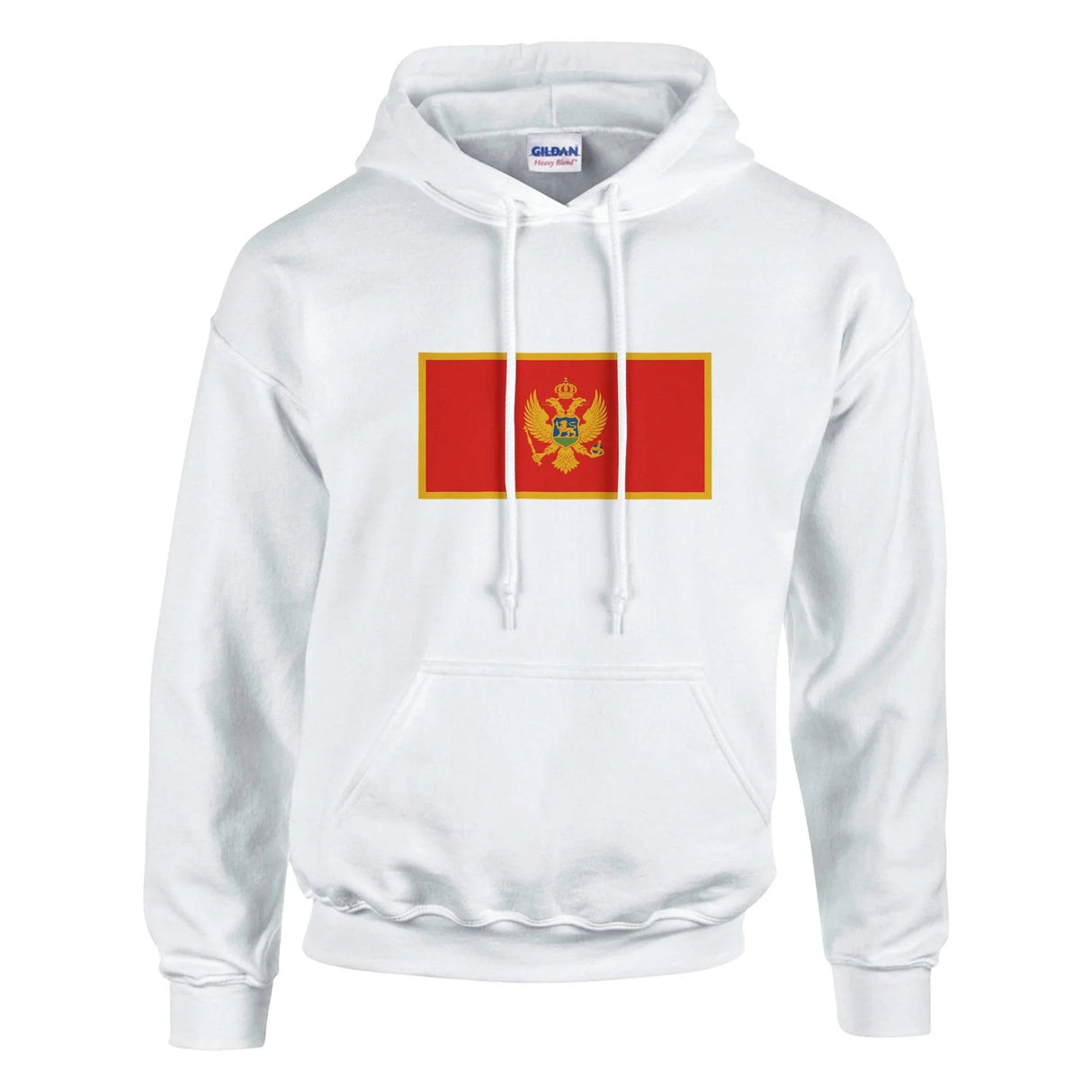 Sweat à capuche monténégro coton mélangé drapeau brodé