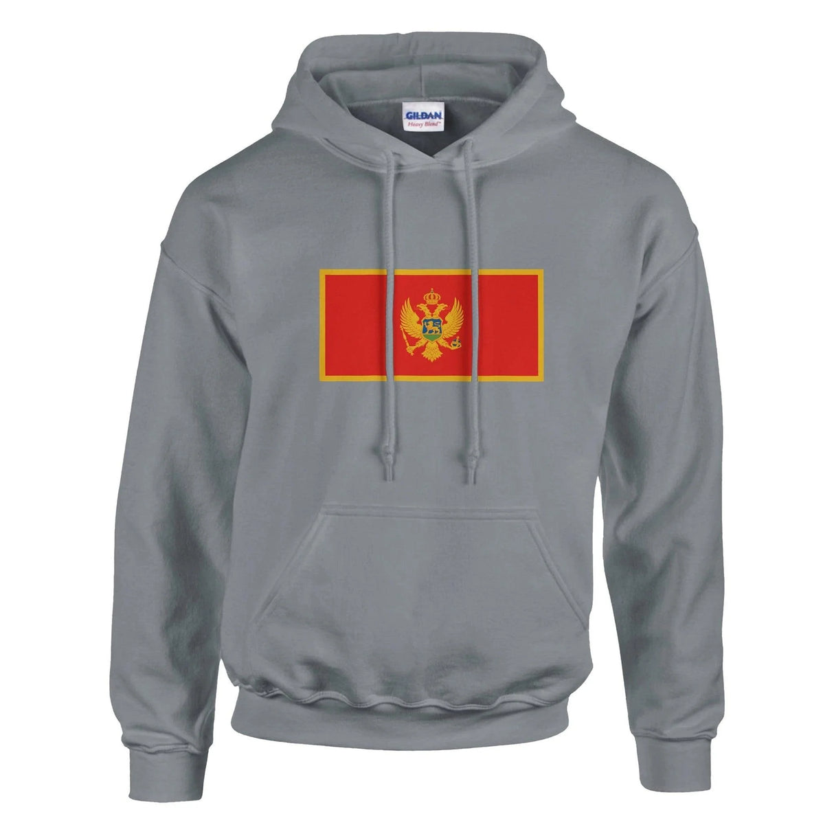 Sweat à capuche monténégro coton mélangé drapeau brodé