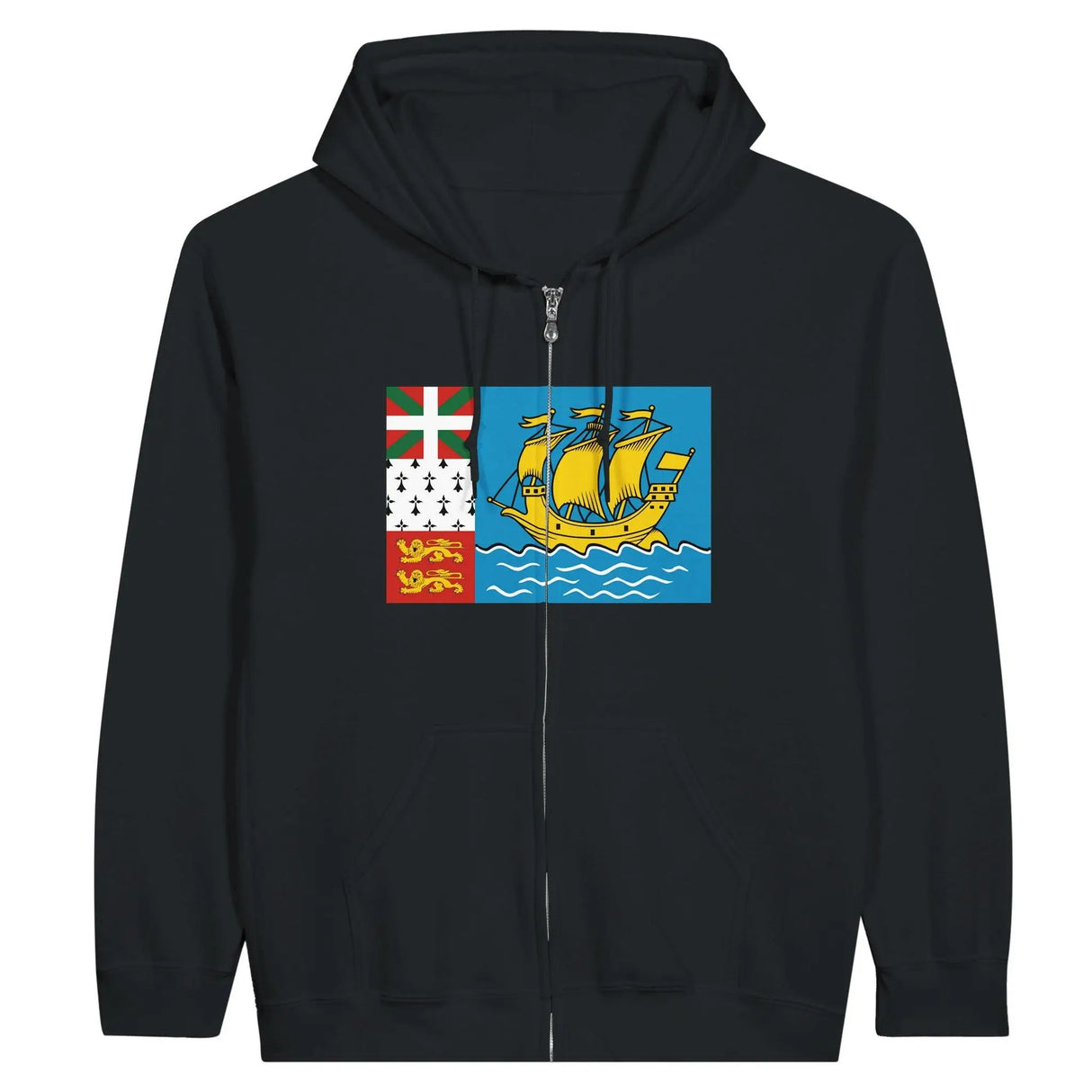 Sweat à capuche saint-pierre-et-miquelon coton brodé