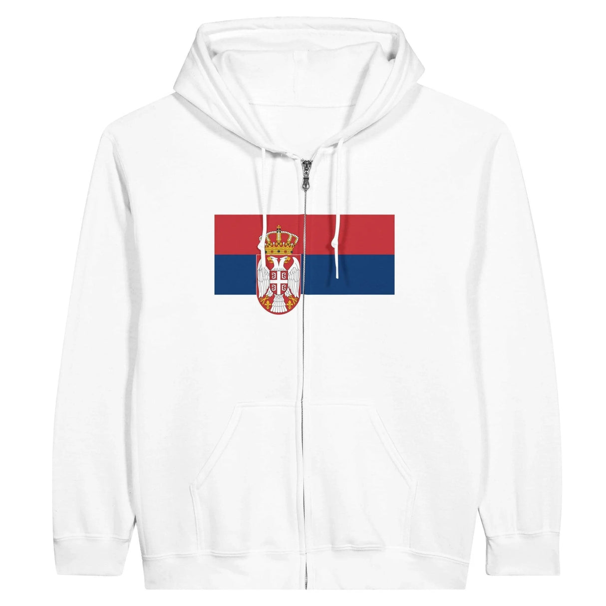 Sweat à capuche serbie coton mélangé fermeture éclair